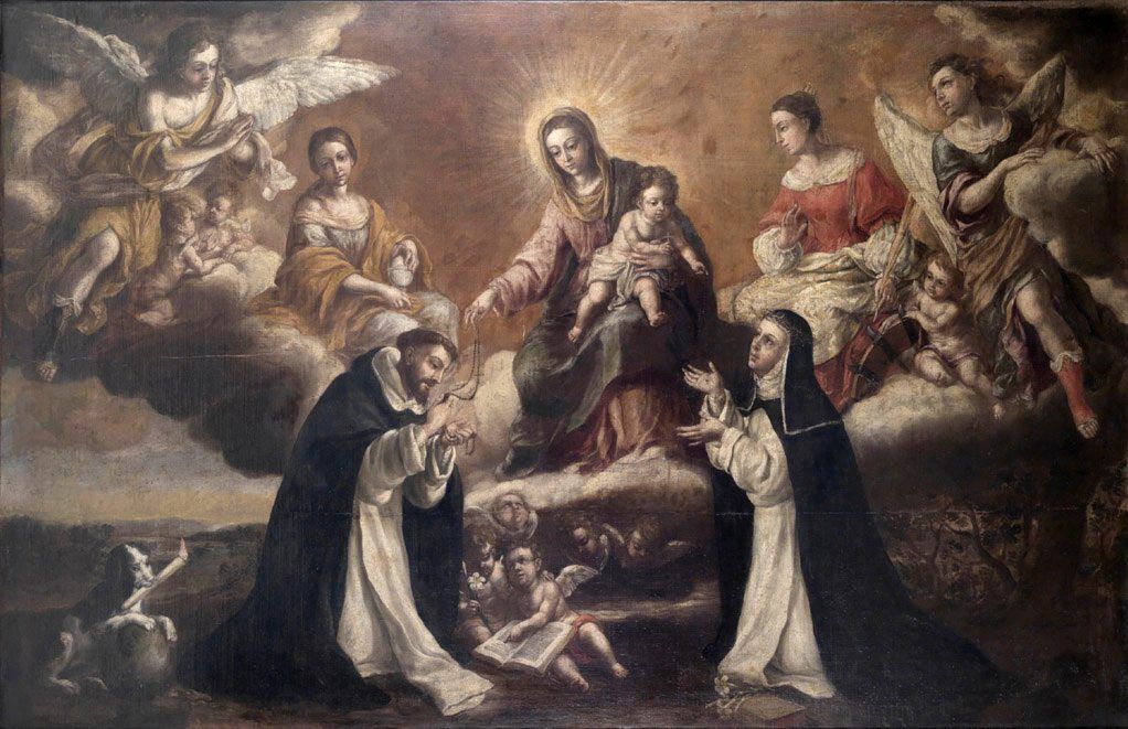 Unknown Virgen del Rosario Santo Domingo y Santa Catalina de Siena
